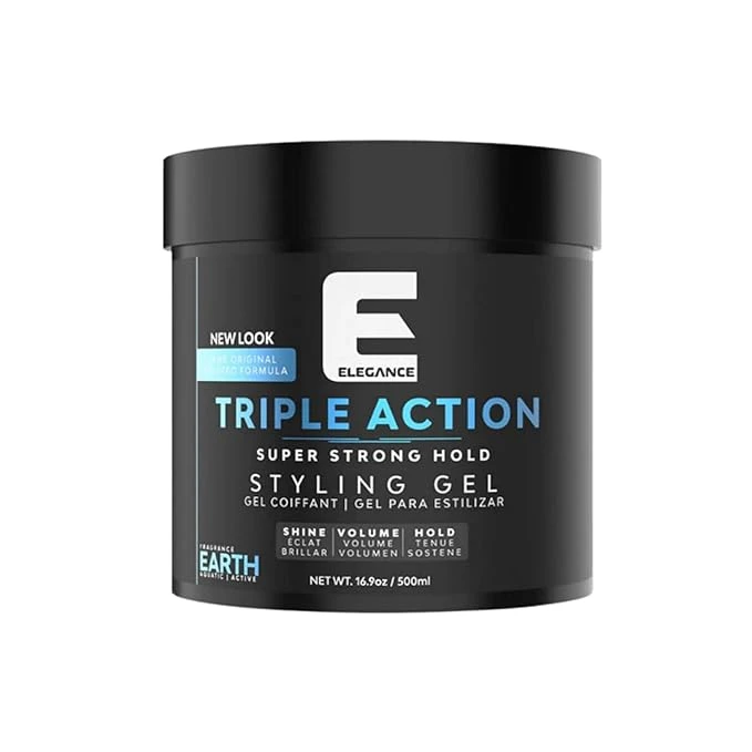Elegance Triple Action Hair Gel – Manly Fragrance – 8.8oz/16.9oz 3 Elegance Triple Action Hair Gel – Manly Fragrance – 8.8oz/16.9oz