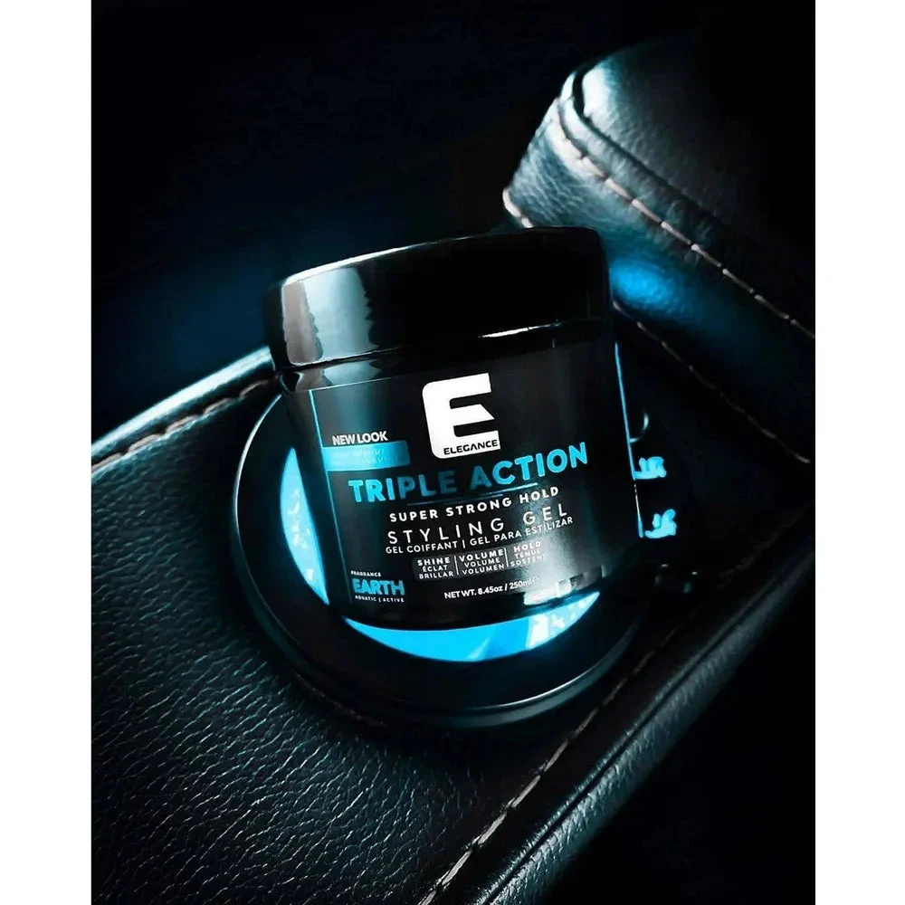 Elegance Triple Action Hair Gel – Manly Fragrance – 8.8oz/16.9oz 5 Elegance Triple Action Hair Gel – Manly Fragrance – 8.8oz/16.9oz - Image 3