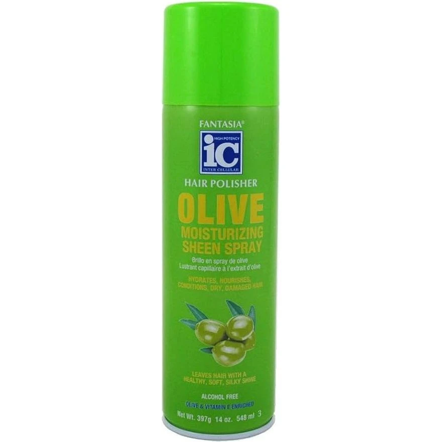 Fantasia IC Hair Polisher Olive Oil Moisturizing Sheen Spray 14oz 3 Fantasia IC Hair Polisher Olive Oil Moisturizing Sheen Spray 14oz