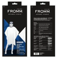 Fromm Premium Styling & Shampoo Capes – White & Gunmetal Pro Capes