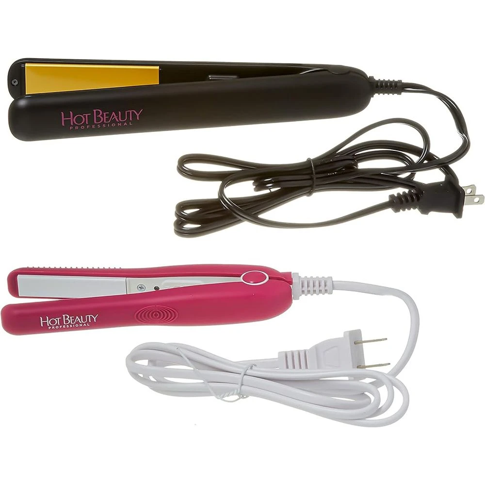Hot Beauty Professional Ceramic Flat Irons – 2-in-1 Pack 3 Hot Beauty Professional Ceramic Flat Irons – 2-in-1 Pack