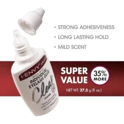 I-Envy By KISS Mega Hold False Eyelash Adhesive - 27.5g -Beauty Exchanges i envy by kiss mega hold false eyelash adhesive black clear strong long lasting hold for individual cluster lashes 275g 816824