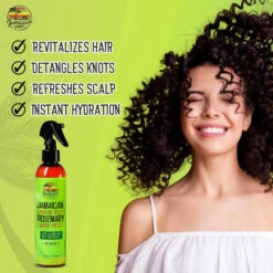 Mitchell Jamaican Castor Oil And Rosemary Leave-In Hair Mist - 8 Oz -Beauty Exchanges jamaican amber jamaican castor oil rosemary leave in hair mist nourishing hair mist for growth hydration 8oz 762899