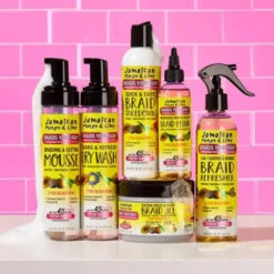 Jamaican Mango & Lime Braid Your Way Micellar Water Foam Cleanser - 8oz -Beauty Exchanges jamaican mango and lime braids your way braiding and setting mousse less frizz non flaking lasting hold sunflower seed oil aloe vera coconut oil vitamin e 8oz 365943