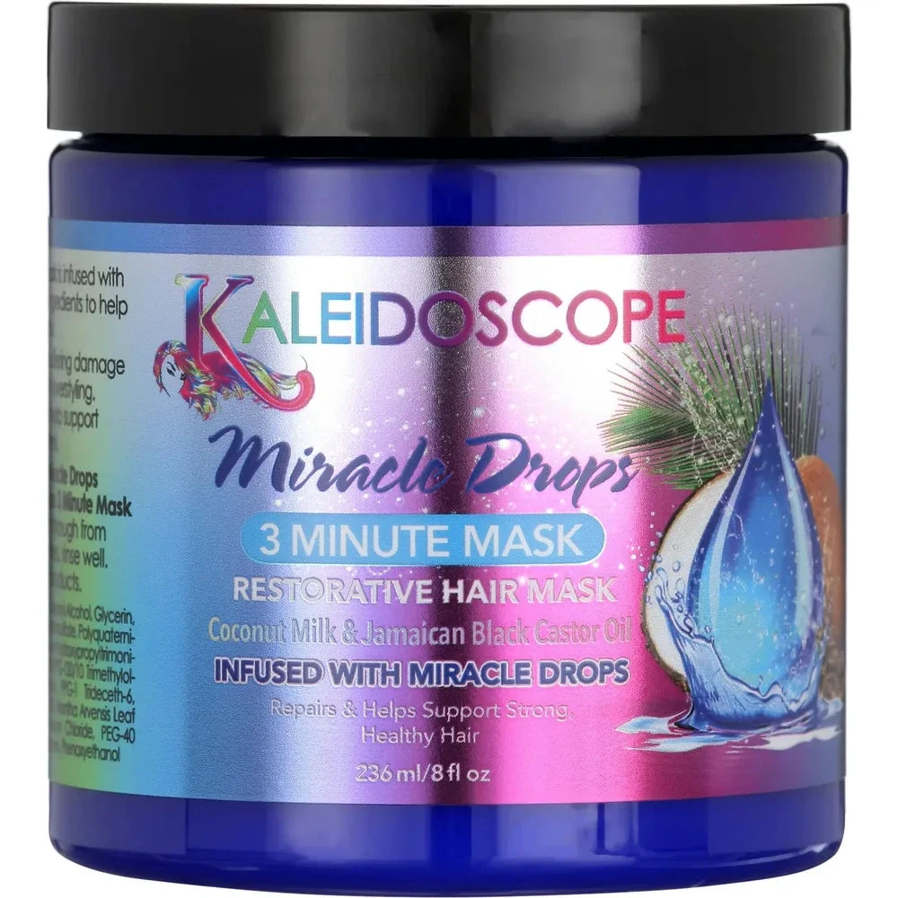 Kaleidoscope Miracle Drops 3 Minute Hair Mask - Coconut Milk Castor Oil 8 Oz 3 Kaleidoscope Miracle Drops 3 Minute Hair Mask - Coconut Milk Castor Oil 8 Oz