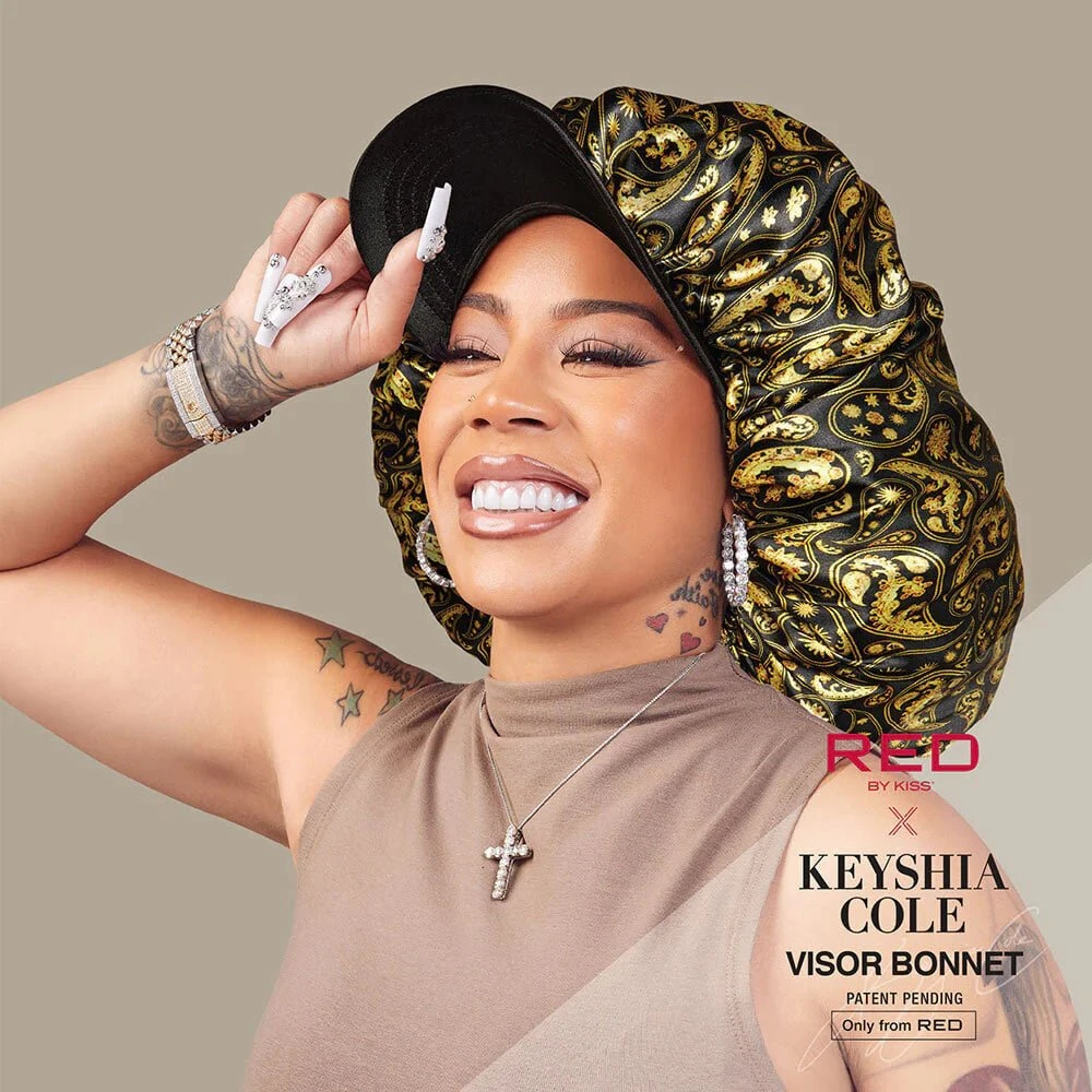 Keyshia Cole X Red By Kiss Silky Satin Visor Bonnet 3 Keyshia Cole X Red By Kiss Silky Satin Visor Bonnet