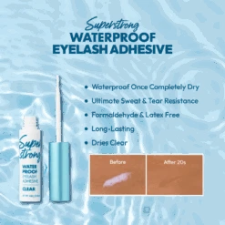 Kiss Super Strong Waterproof Clear Lash Glue – 4.8g -Beauty Exchanges kiss super strong waterproof clear lash glue 48g 435135