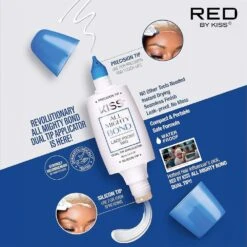 Red By Kiss All Mighty Bond – Dual-Tip -Beauty Exchanges ks all mighty bond dual tip hair bonding glue 649592