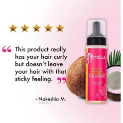 Mielle Babassu Brazilian Curly Cocktail Curl Mousse 7.5oz -Beauty Exchanges mielle babassu brazilian curly cocktail curl mousse 75oz 805994