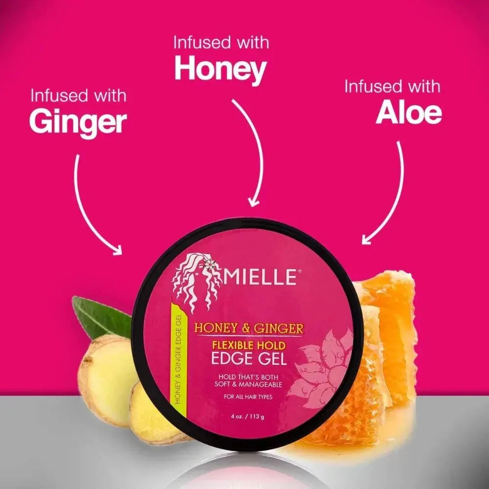 Mielle Honey & Ginger Flexible Hold Edge Gel 4oz 6 Mielle Honey & Ginger Flexible Hold Edge Gel 4oz - Image 4