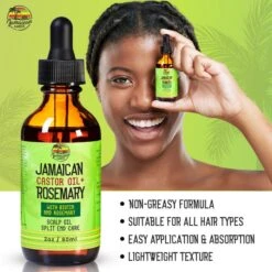 Mitchell Jamaican Castor Oil+ Rosemary Hair Oil 2oz -Beauty Exchanges mitchell brands jamaican amber jamaican castor oil rosemary hair oil 2oz60ml 404740
