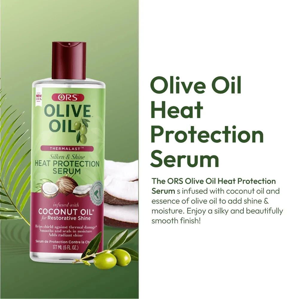 ORS Olive Oil Heat Protection Hair Serum W/ Coconut Oil 6oz 4 ORS Olive Oil Heat Protection Hair Serum W/ Coconut Oil 6oz - Image 2