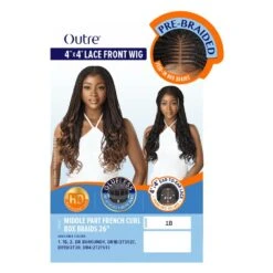 Outre 4x4 HD Lace Front Wig - Middle Part French Curl Box Braids 26” -Beauty Exchanges outre 4x4 braided hd lace front wigs middle part french curl box braids 26 178204