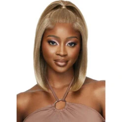 Outre 5x5 Lace Closure Human Hair Blend Wig Natural Yaki 14" -Beauty Exchanges outre 5x5 lace closure wig human hair blended lace closure wig natural yaki 14 147780