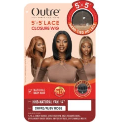 Outre 5x5 Lace Closure Human Hair Blend Wig Natural Yaki 14" -Beauty Exchanges outre 5x5 lace closure wig human hair blended lace closure wig natural yaki 14 652905