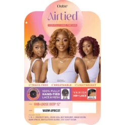 Outre Airtied 100% Fully Hand-Tied Human Hair Blend HD Lace Wig - Loose Deep 12" -Beauty Exchanges outre airtied 100 fully hand tied human hair blend hd lace wig loose deep 12 639799