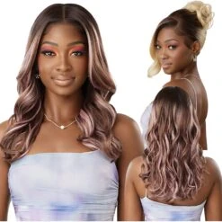 Outre Airtied 100% Fully Hand-Tied Human Hair Blend HD Lace Wig - Natural Wave 20"