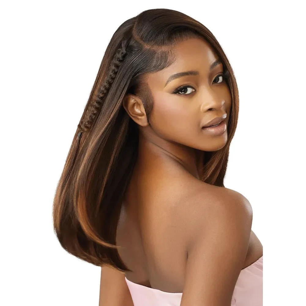 Outre Airtied 100% Fully Hand-Tied Human Hair Blend HD Lace Wig - Sleek Yaki 20" 5 Outre Airtied 100% Fully Hand-Tied Human Hair Blend HD Lace Wig - Sleek Yaki 20" - Image 3