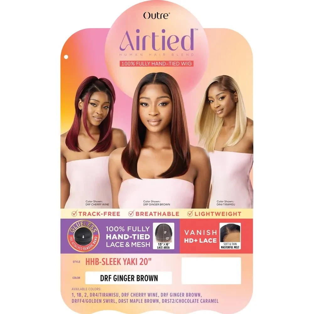 Outre Airtied 100% Fully Hand-Tied Human Hair Blend HD Lace Wig - Sleek Yaki 20" 9 Outre Airtied 100% Fully Hand-Tied Human Hair Blend HD Lace Wig - Sleek Yaki 20" - Image 7
