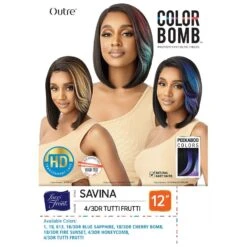 Outre Color Bomb Synthetic HD Lace Front Wig - Savina -Beauty Exchanges outre color bomb synthetic hd lace front wig savina 791844