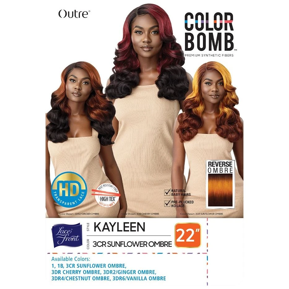 Outre Color Bomb Synthetic HD Lace Wig - Kayleen 11 Outre Color Bomb Synthetic HD Lace Wig - Kayleen - Image 9