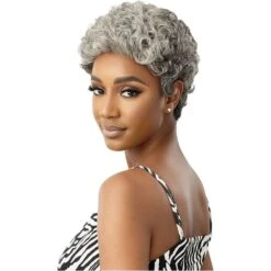 Outre Fab & Fly Cull Cap Wig Gray Glamour Human Hair Full Wig - Dina -Beauty Exchanges outre fab fly cull cap wig gray glamour human hair full wig dina 185768
