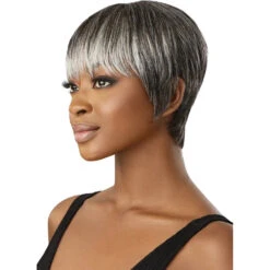 Outre Fab & Fly Cull Cap Wig Gray Glamour Human Hair Full Wig - Zaida -Beauty Exchanges outre fab fly cull cap wig gray glamour human hair full wig zaida 462071