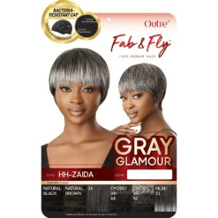 Outre Fab & Fly Cull Cap Wig Gray Glamour Human Hair Full Wig - Zaida -Beauty Exchanges outre fab fly cull cap wig gray glamour human hair full wig zaida 771662