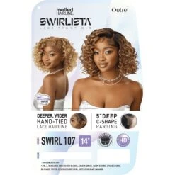 Outre Melted Hairline Swirlista HD Synthetic Lace Front Wig -SWIRL 107 -Beauty Exchanges outre melted hairline swirlista hd synthetic lace front wig swirl 107 104216