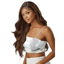 Outre Melted Hairline Lace Front Wig – Swirlista 102 -Beauty Exchanges outre melted hairline swirlista lace front wig 102 spiral wave layers natural hd lace melt glamorous everyday curls 606116