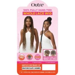Outre Pre-Braided Fully Hand-Tied Whole Lace Wig Knotless Box Braids 36" -Beauty Exchanges outre pre braided 100 fully hand tied whole lace wig knotless box braids 36 986726