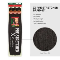 Outre X-Pression 3X Pre-Stretched Kanekalon Braid 62" 12 Outre X-Pression 3X Pre-Stretched Kanekalon Braid 62" -Beauty Exchanges outre x pression 3x pre stretched kanekalon braid 62 437592