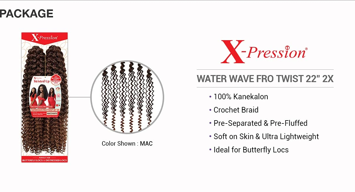 Outre X-Pression Twisted Up Braid Crochet Hair - Waterwave Fro Twist 22" 6 Outre X-Pression Twisted Up Braid Crochet Hair - Waterwave Fro Twist 22" - Image 4