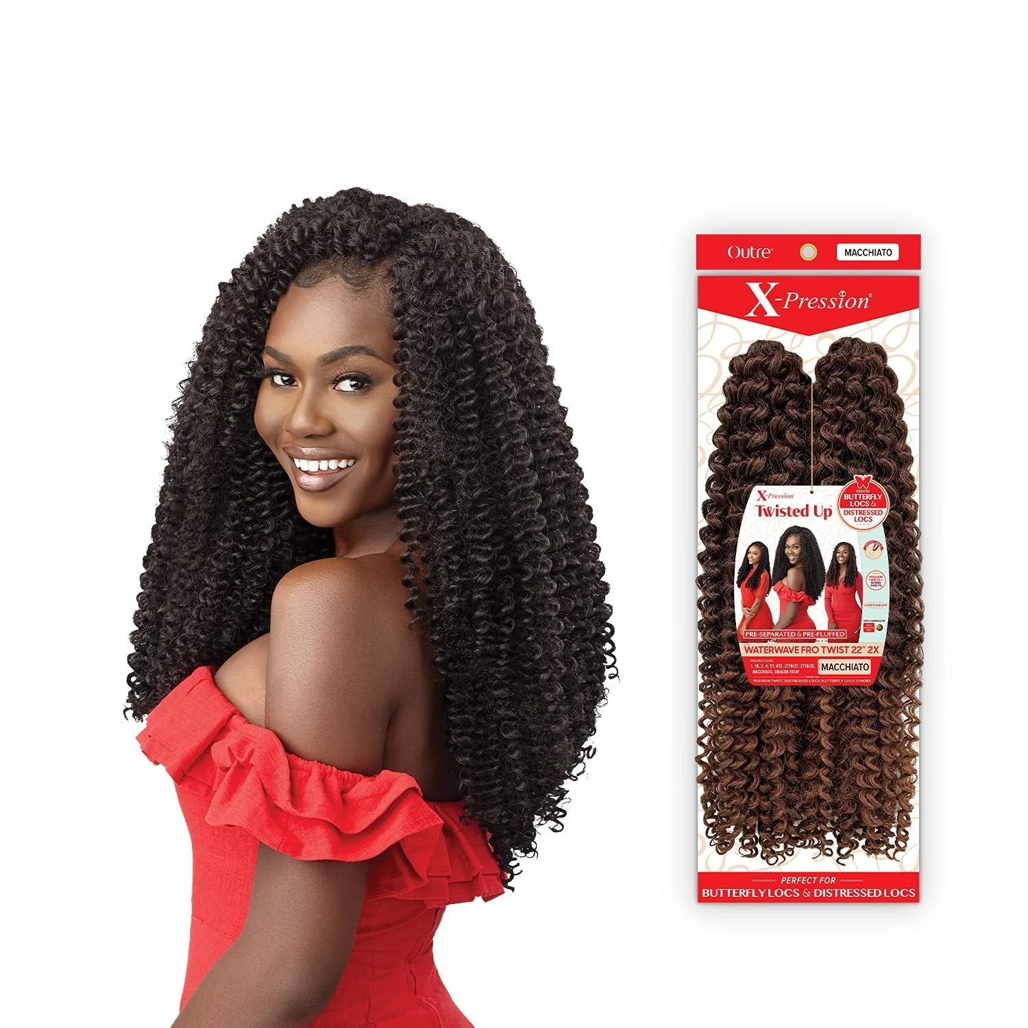 Outre X-Pression Twisted Up Braid Crochet Hair - Waterwave Fro Twist 22" 4 Outre X-Pression Twisted Up Braid Crochet Hair - Waterwave Fro Twist 22" - Image 2