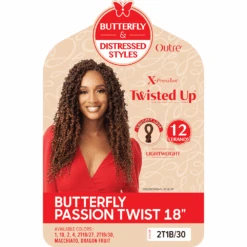 Outre X-pression Twisted-Up Crochet Braid - Butterfly Passion Twist 18" -Beauty Exchanges outre x pression twisted up crochet braid butterfly passion twist 18 2900710