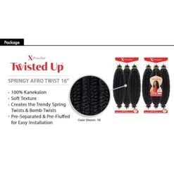 Outre X-Pression Twisted Up Springy Afro Twist Synthetic Crochet Hair 16" -Beauty Exchanges outre x pression twisted up springy afro twist 16 soft lightweight natural texture perfect for twists curls crochet styles 177040