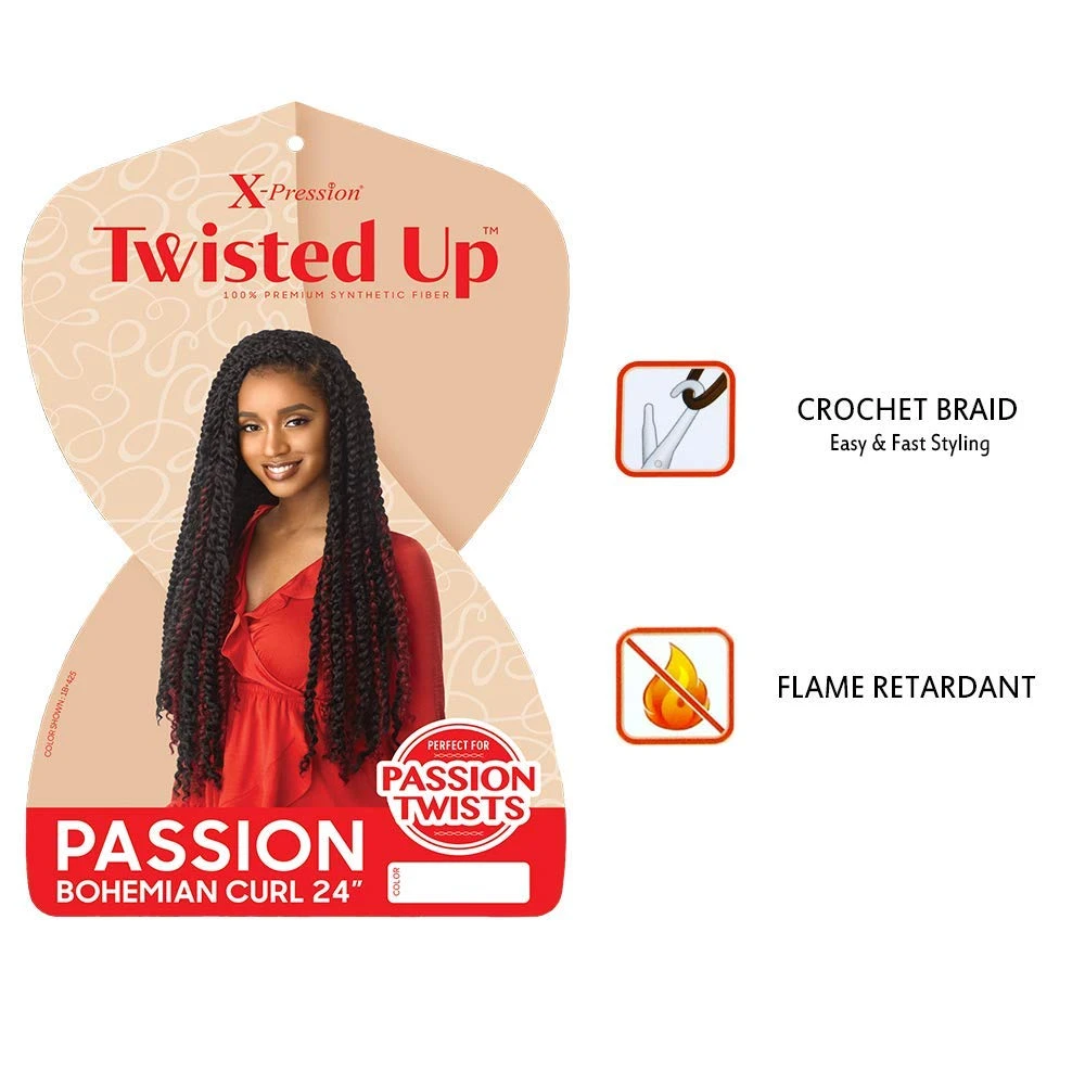 Outre X‑Pression Synthetic Crochet Hair – Passion Bohemian Curl 24″ 7 Outre X‑Pression Synthetic Crochet Hair – Passion Bohemian Curl 24″ - Image 5