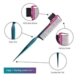 Red By Kiss 3-in-1 Edge & Parting Comb -Beauty Exchanges red by kiss 3 in 1 edge parting comb 994131