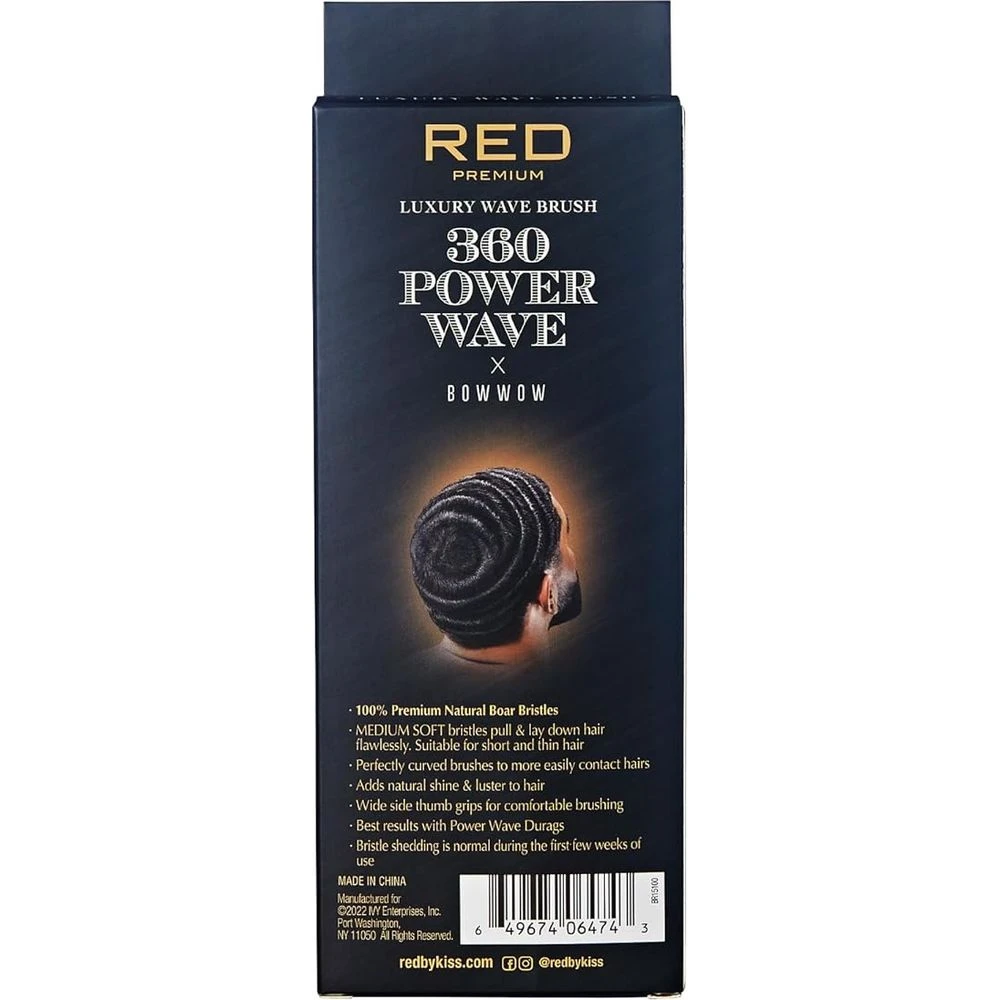 RED By KISS 360 Power Wave Boar Brush BR15 - Medium Soft Bristles 7 RED By KISS 360 Power Wave Boar Brush BR15 - Medium Soft Bristles - Image 5