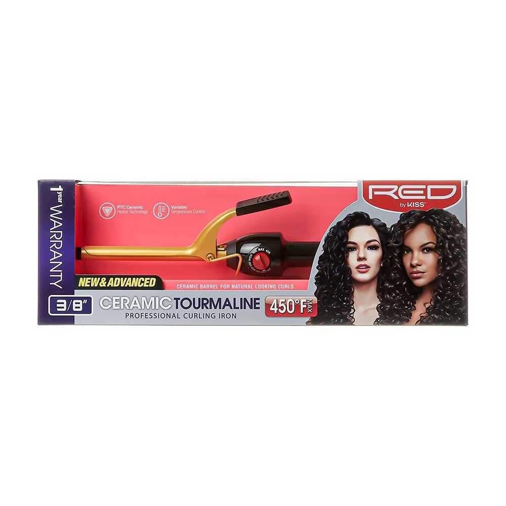 Red By Kiss 3/8" Ceramic Curling Iron 3 Red By Kiss 3/8" Ceramic Curling Iron