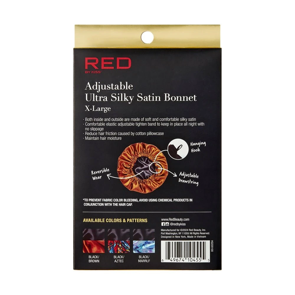Red By Kiss Adjustable Ultra Silky Satin Bonnet – X-Large 6 Red By Kiss Adjustable Ultra Silky Satin Bonnet – X-Large - Image 4