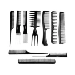 Red By Kiss Bone Black 10-Piece Comb Set 13 Red By Kiss Bone Black 10-Piece Comb Set -Beauty Exchanges red by kiss bone black 10 piece comb set hm60 anti static durable heat resistant for professional styling ideal for all hair types 131095