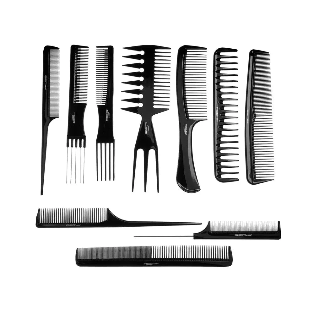 Red By Kiss Bone Black 10-Piece Comb Set 5 Red By Kiss Bone Black 10-Piece Comb Set - Image 3
