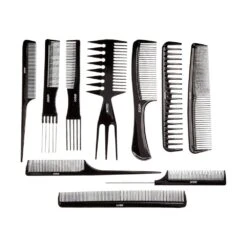 Red By Kiss Bone Black 10-Piece Comb Set 18 Red By Kiss Bone Black 10-Piece Comb Set -Beauty Exchanges red by kiss bone black 10 piece comb set hm60 anti static durable heat resistant for professional styling ideal for all hair types 680182