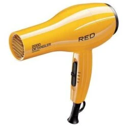 Red By Kiss Ceramic 2000 Detangler Hair Dryer - Yellow -Beauty Exchanges red by kiss ceramic 2000 detangler hair dryer yellow 741022