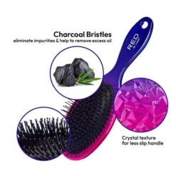Red By Kiss Charcoal Crystal Brush – Travel-Friendly Paddle 10 Red By Kiss Charcoal Crystal Brush – Travel-Friendly Paddle -Beauty Exchanges red by kiss charcoal crystal brush hh82 compact charcoal infused detangler size travel friendly paddle 933119