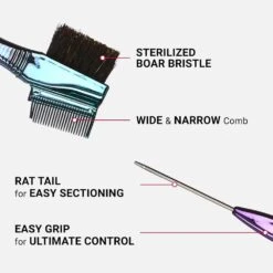 Red By Kiss Chrome Edge Brush With Pin Tail -Beauty Exchanges red by kiss chrome edge brush with pin tail hh05 sleek styling meets shine precision 869705