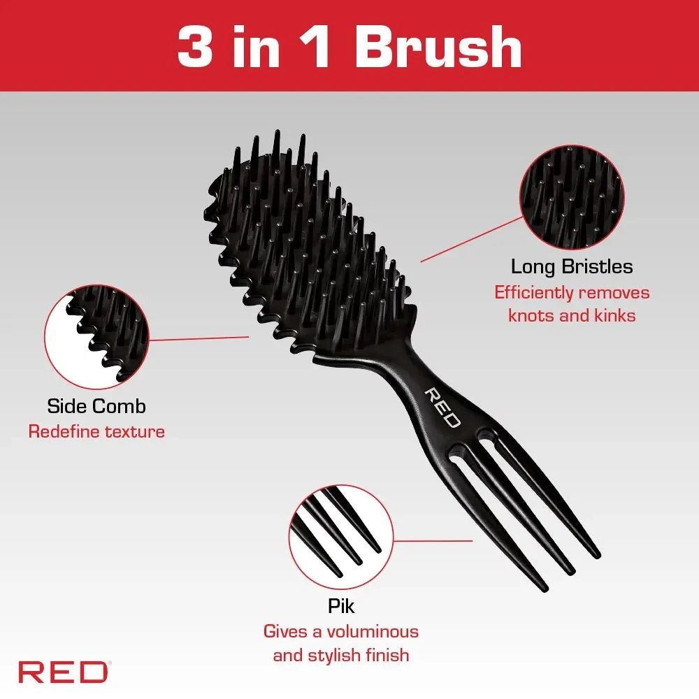 Red By Kiss Curl And Care 4-in-1 Detangle Brush – Black 5 Red By Kiss Curl And Care 4-in-1 Detangle Brush – Black - Image 3