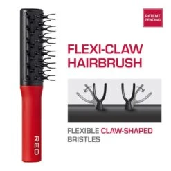 Red By Kiss Flexi Claw Brush – Full-Length Flex Brush -Beauty Exchanges red by kiss flexi claw brush hh213 flexible detangling with scalp comfort size full length flex brush 130202