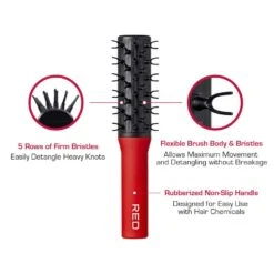 Red By Kiss Flexi Claw Brush – Full-Length Flex Brush -Beauty Exchanges red by kiss flexi claw brush hh213 flexible detangling with scalp comfort size full length flex brush 749168